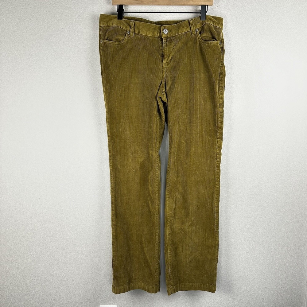 Columbia‎ Corduroy Pants Womens 12 Olive Green Straight Leg Stretch AL8450 Good